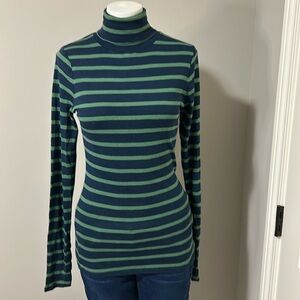 Anthropologie Pilcro and the Letterpress Snip Snap Striped Turtleneck Shirt Sz M